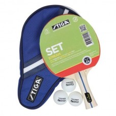 Набор композитных ракеток для настольного тенниса STIGA STREAM  (1 ракетка, 3 мяча, чехол)