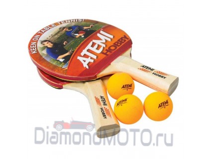 Набор для настольного тенниса Atemi Hobby (2 ракетки + 3 мяча)