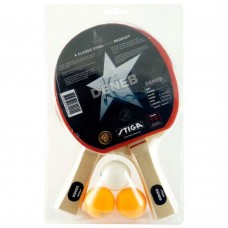 Набор композитных ракеток для настольного тенниса STIGA DENEB (2 ракетки, 3 мяча)