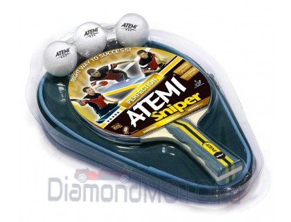 Набор для настольного тенниса Atemi Sniper (1ракетка+чехол+3 мяча)