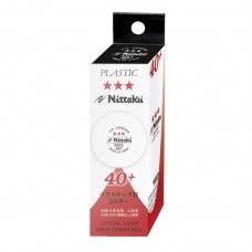 Пластиковые мячи Nittaku 3 40+  в упаковке 3 шт. белые