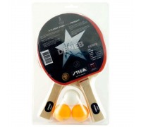 Набор композитных ракеток для настольного тенниса STIGA DENEB (2 ракетки, 3 мяча)