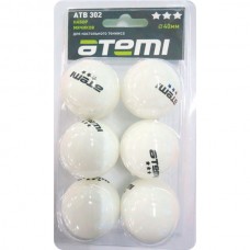ATB302 Мячи для настольного тенниса Атеми 3, бел., 6 шт.