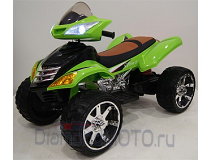 Rivertoys Детский электроквадроцикл Е005КХ зеленый кожа