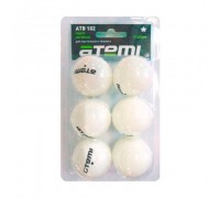 ATB102 Мячи для настольного тенниса Атеми 1, бел., 6 шт.